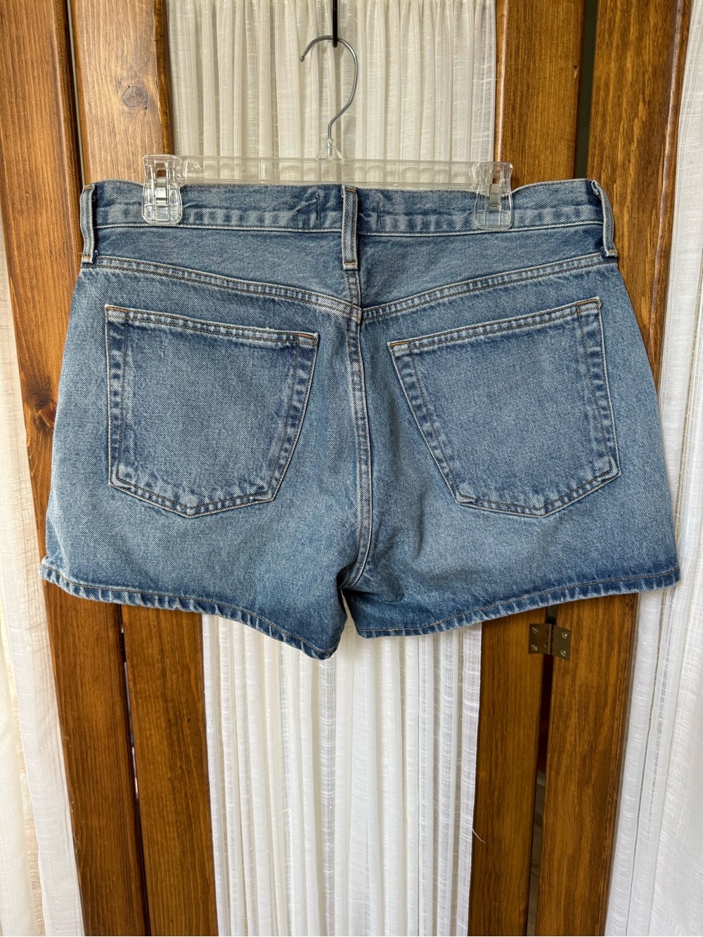Agolde Light Wash High-Rise Button-Fly Denim Shorts - Picture 3 of 7